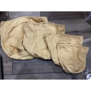 Longaberger Canister Basket liners XL L M & S BUTTERNUT YELLOW FABRIC  Very HTF